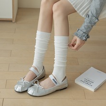 芭蕾风踩脚袜套夏季薄款小腿袜女色显瘦美腿长筒袜双针堆堆袜子
