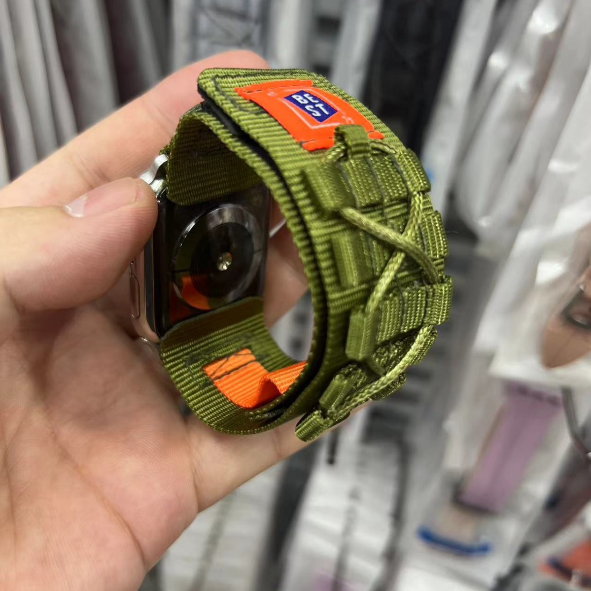 适用applewatch ultra尼龙表带iwatch8苹果se男生7运动6创意5/4/3