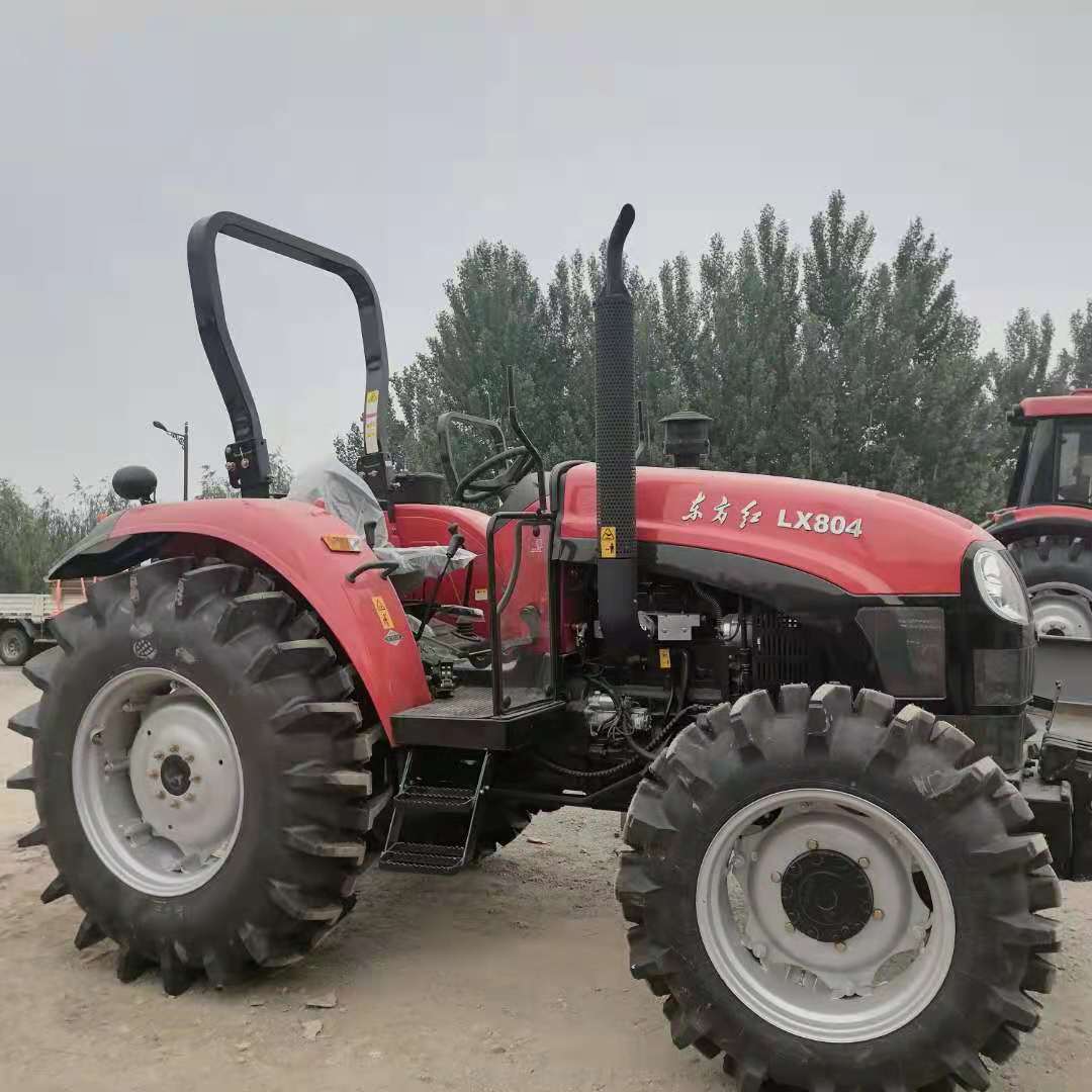 东方红lx804拖拉机 轮距可调一拖动力发动机平底盘前后配重齐全