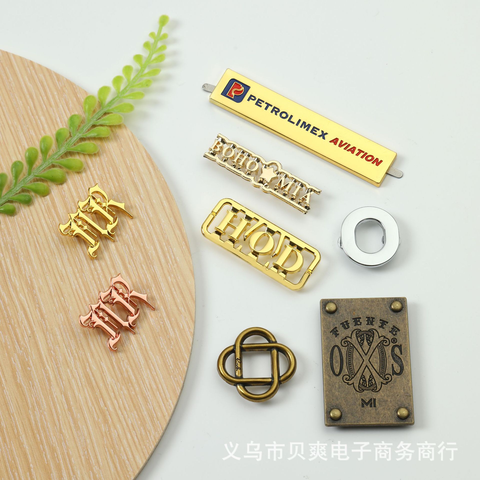 Die-Casting Zinc Alloy Pin Stitching Label Customizable Color Size Shape Hardware Trademark Logo Electroplating Laser