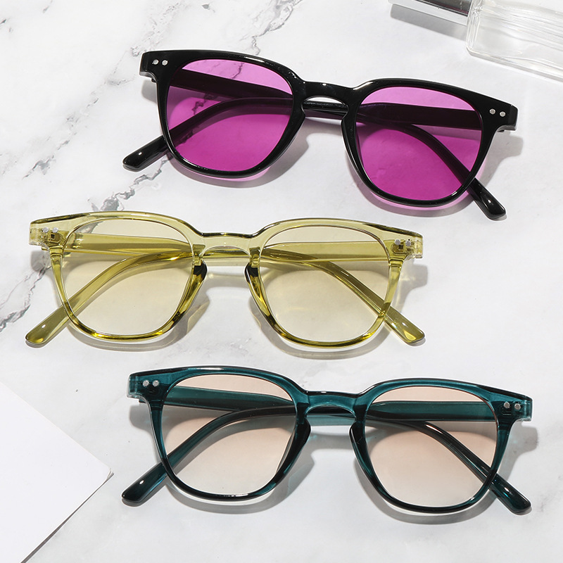 2023 New Color Lens Sunglasses Men's and Women's UV Protection Glasses Vintage Sun Glasses