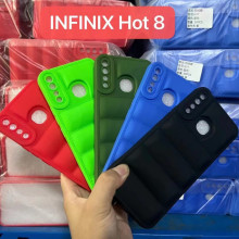 精孔荧光1.5MM适用于INFINIX型号HOT8潮流欧美风羽绒服防摔手机壳