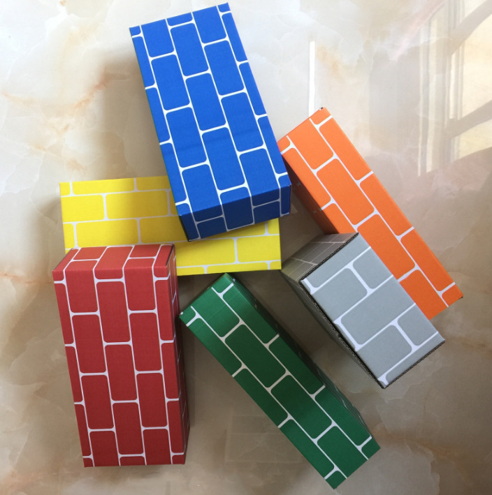 儿童仿真纸砖积木 幼儿建构区游戏玩具diy纸盒 加硬纸质纸板砖头