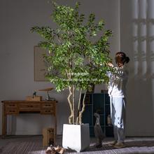 超大型南天竹仿真绿植高端轻奢落地仿真花树假树假花造景装饰摆件