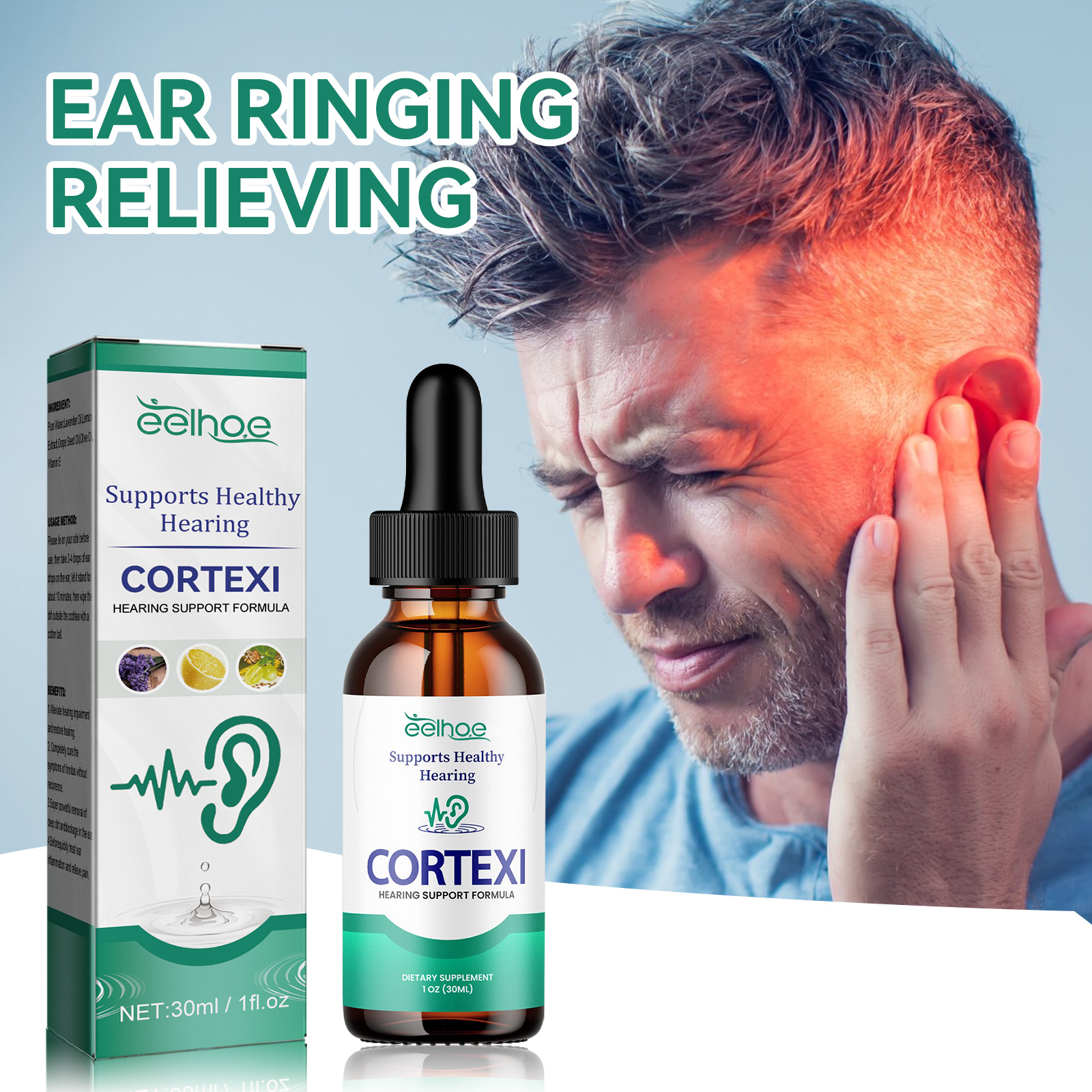 Eelhoe Tinnitus Ear Drops Cleaning Earwax Relieve Tinnitus Ear Back Ear Discomfort Body Care Ear Drop