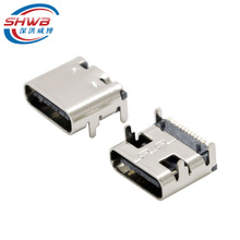 TYPE-C 3.1 USB母座板上型16pin快充闪充母头高传输数据充电插座
