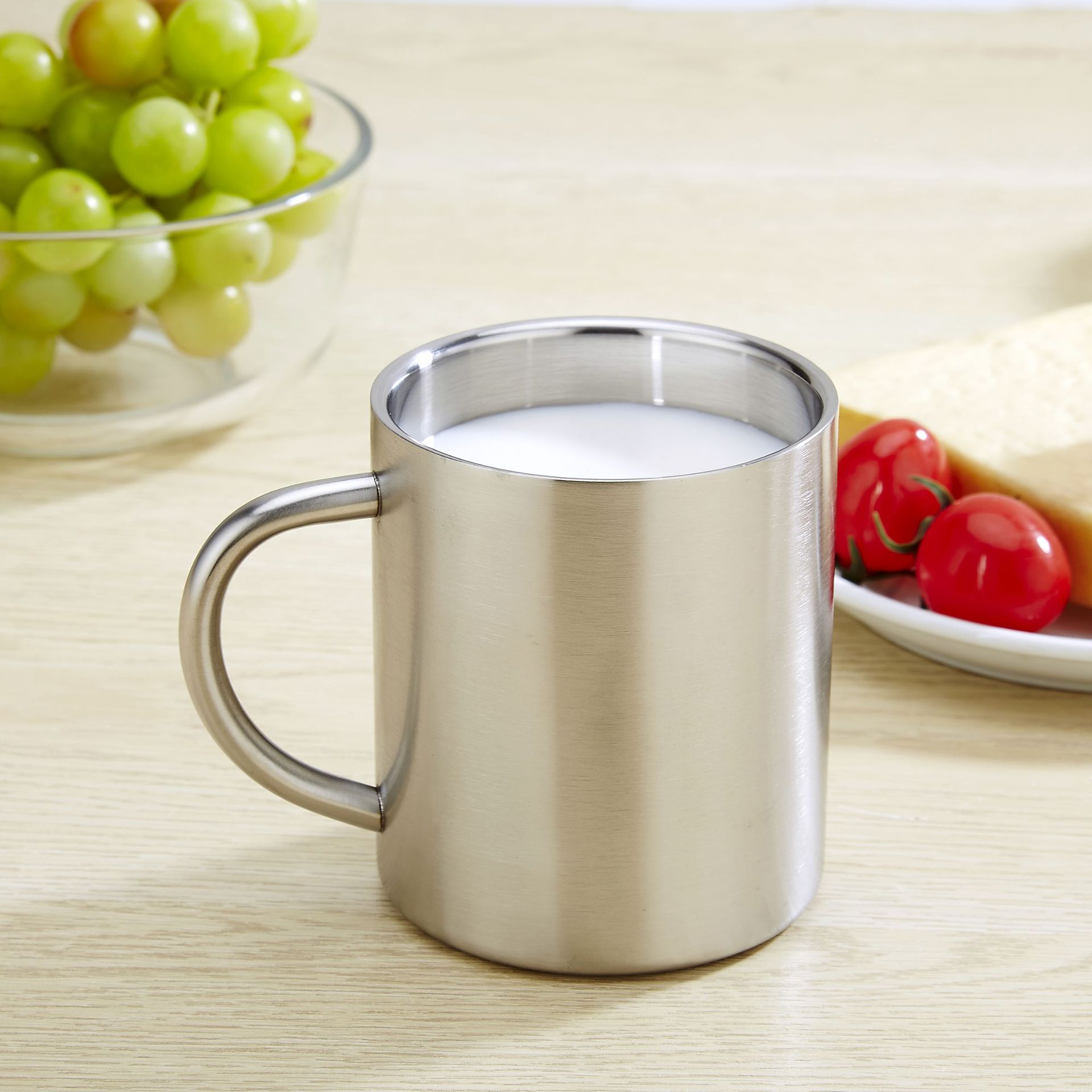 304不锈钢咖啡杯砂光拉丝马克杯410ml便携水杯子礼品印字激光logo