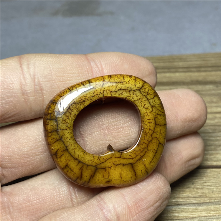 文玩杂项收藏复古牦牛骨随形牛骨头吊坠挂件文玩牦牛骨随型如意扣