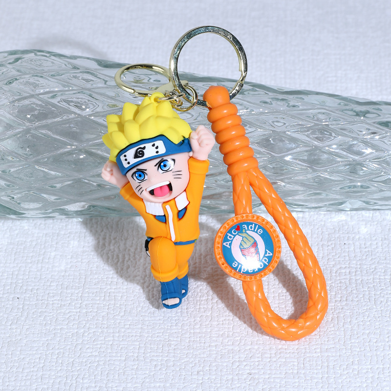 Cartoon Anime Naruto Keychain Pendant Silicone Doll Naruto Car Key Chain Crane Machine Small Gift