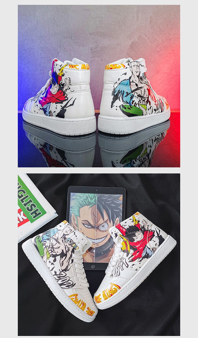 海贼王联名aj男鞋秋季空军一号动漫高帮板鞋情侣儿童中学生女鞋子