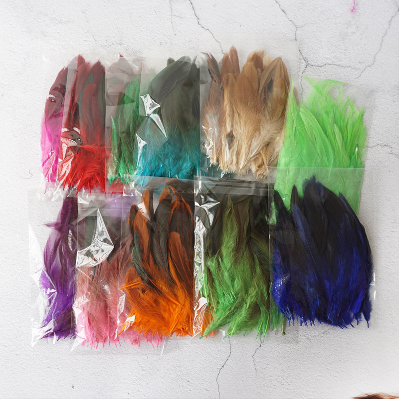 manufacturers wholesale diy jewelry crafts christmas mask stage performance clothing colorful chicken feather funny cat stick feather