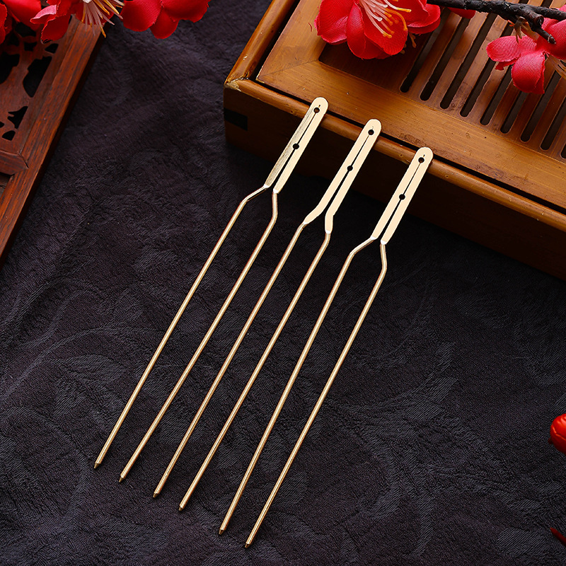 英亿饰品 diy 纯铜 扁簪 铜簪古风头饰 发簪 发钗电泳保色135mm