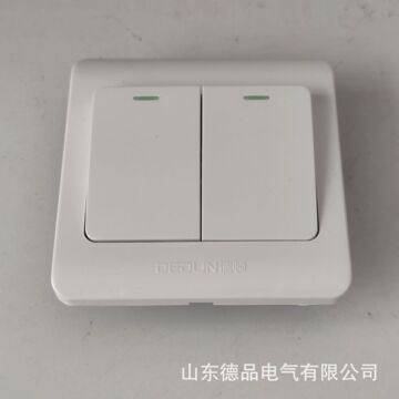 德顿b6工程家装暗装墙壁开关插座面板 二双开单双控大板开关厂家
