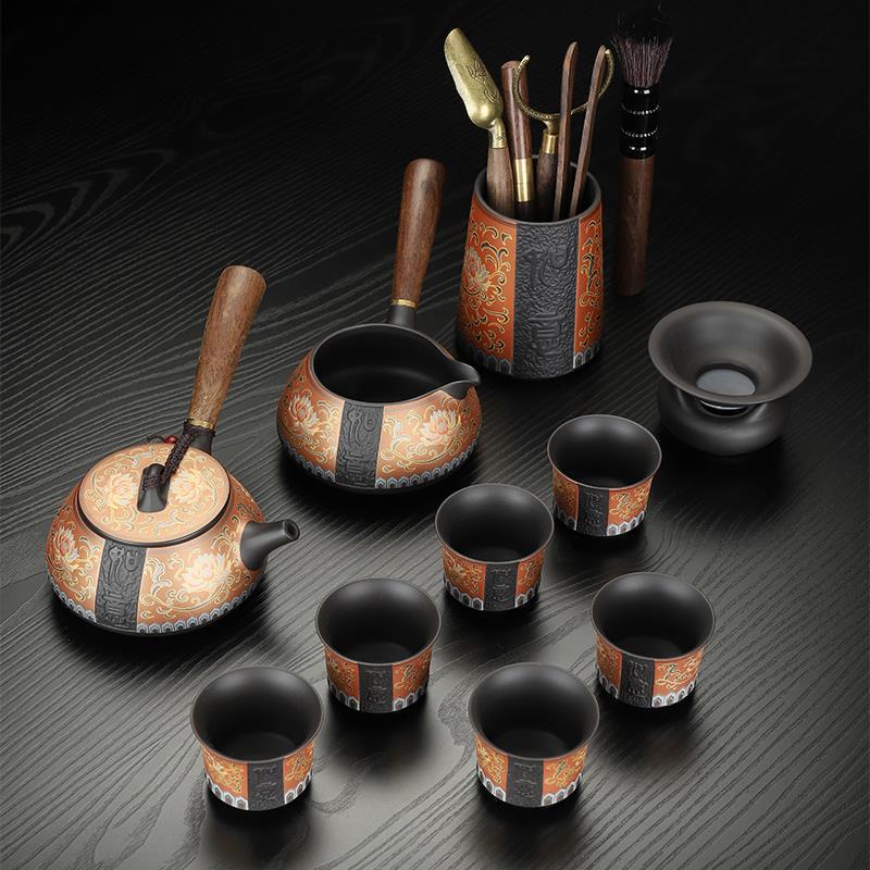 茶具2023新款全套 紫砂茶具套装家用宜兴泡茶壶品喝茶杯轻奢-阿里巴巴