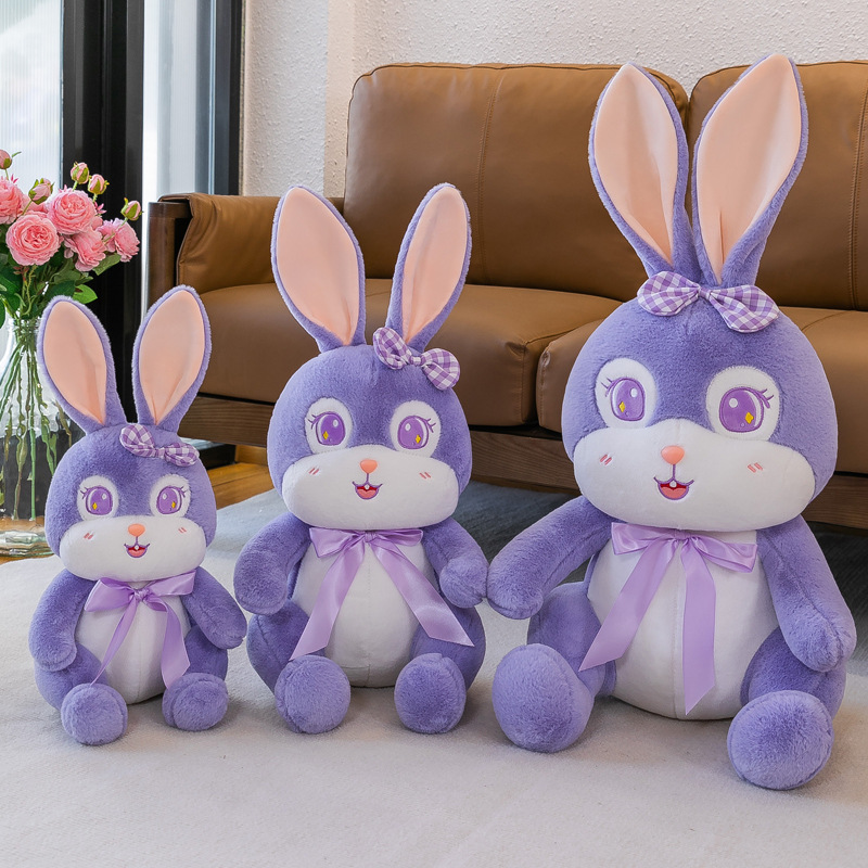 Cute Internet Celebrity Purple Bunny Doll Girls' Ragdoll Cross-Border Plush Toy Wholesale Children Sleep Companion Doll