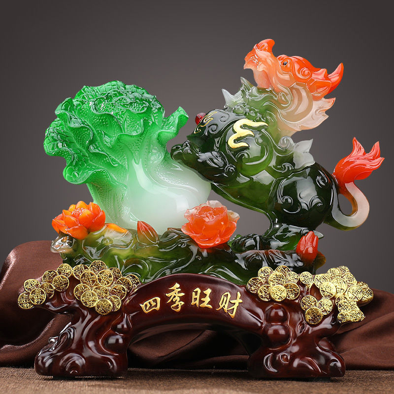 貔貅摆件招财白菜聚财皮丘电视柜酒柜家居客厅装饰品店铺开业礼品