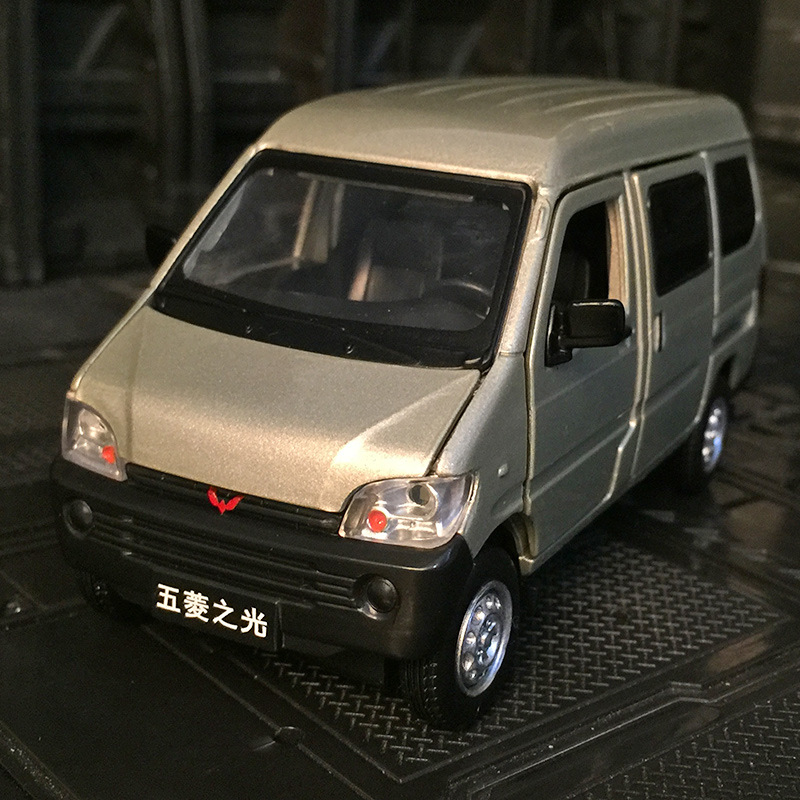 jk823591仿真五菱之光合金商务车模型金属声光儿童玩具车摆件礼物