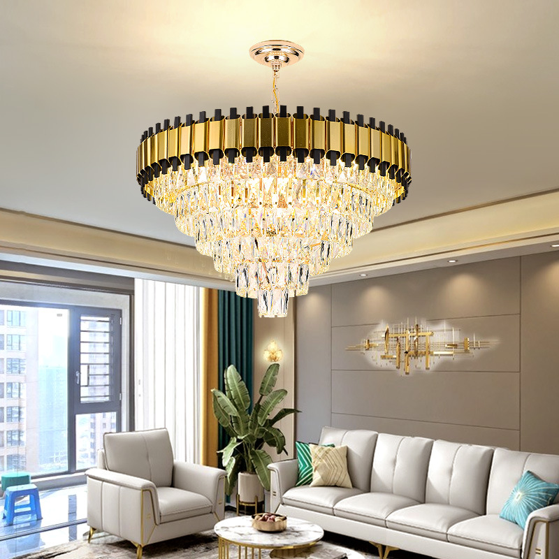 Villa Living Room Chandelier 2024 New High-End Simple Modern Restaurant Crystal Light Luxury Lamp Home Bedroom Lamps