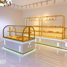 小型面包展示柜大容量店面包柜中岛柜模型面包展示弧形玻璃糕点