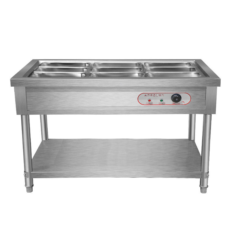 商用保温售饭台电加热台快餐店摆摊不锈钢池简易食堂打菜箱自助车