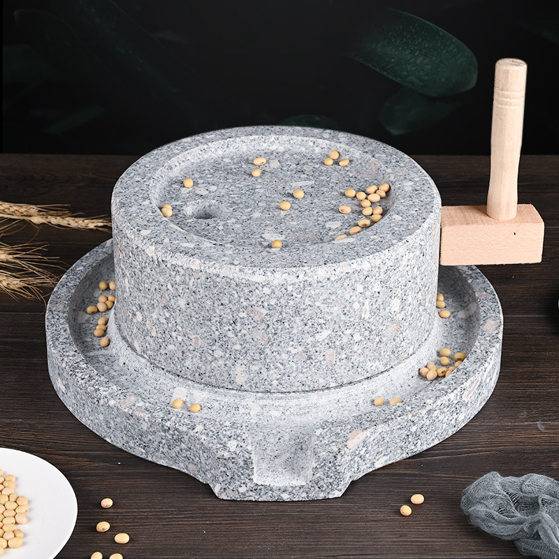 石磨家用石磨盘小石磨手工青石磨盘迷你手动小型手推磨豆浆米粉机