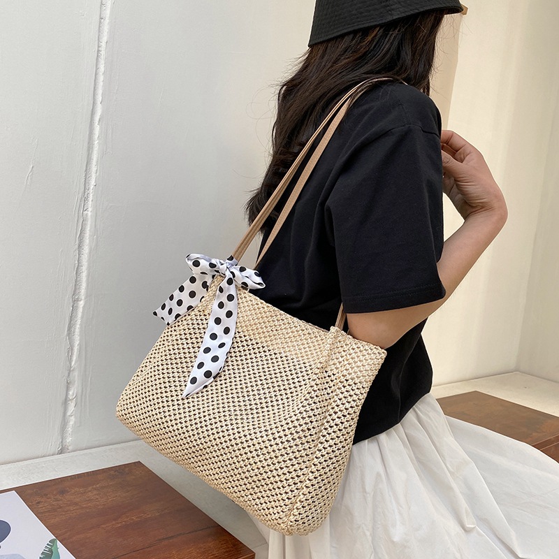 Fashion Scarf Straw Bag Women's Spring 2021 New Trendy Korean Style Western Style Shoulder Crossbody Personalized Woven Small Bag