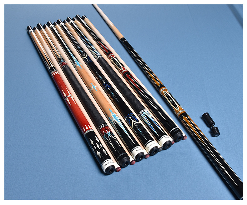 大卫波茨台球杆大头黑八中头球杆中式九球杆桌球杆入门杆12.75mm