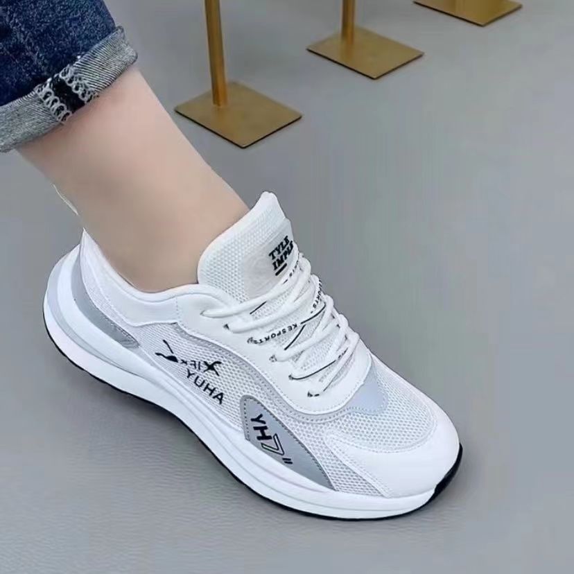 Dad Shoes Men's and Women's Same Autumn Mesh Breathable Sports Casual Shoes Soft Bottom Wild Non-Slip Flying Woven Couple Shoes