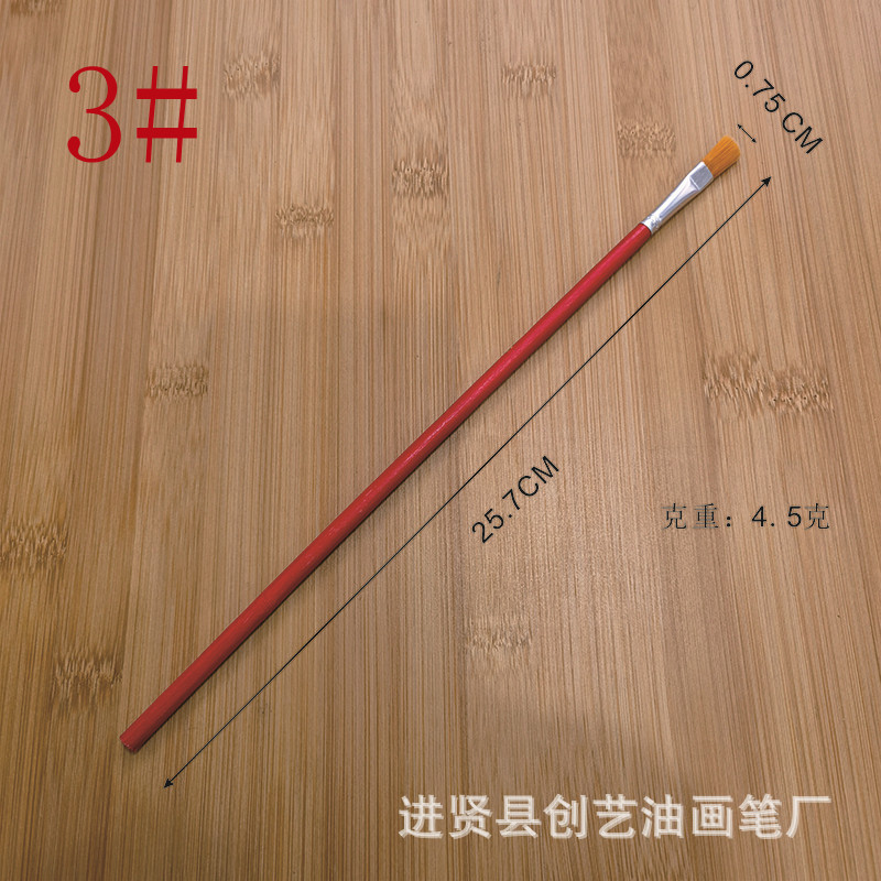 Source in Stock No. 1-12 Red Rod Nylon Wool Oil Painting Brush Single Boxed Oil Painting Brush Paint Repair Brush