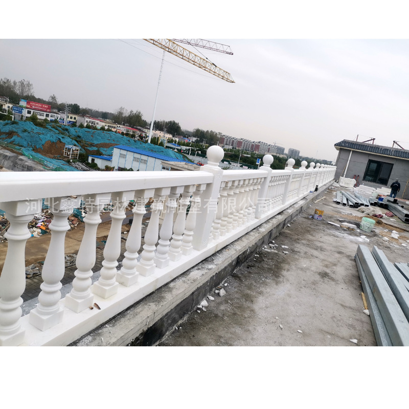 汉白玉阳台柱石雕花瓶柱 大理石别墅阳台栏杆扶手护栏可定制