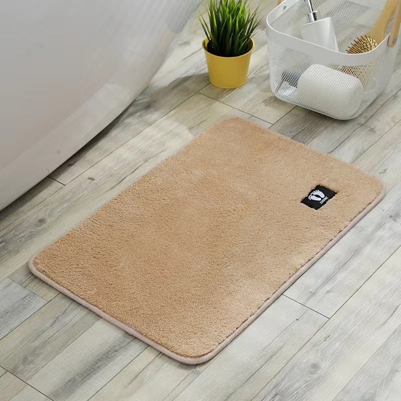 Spot Goods Second Super Fiber Absorbent Floor Mat Toilet Floor Mat Solid Color Mini Feet Entrance Floor Mat