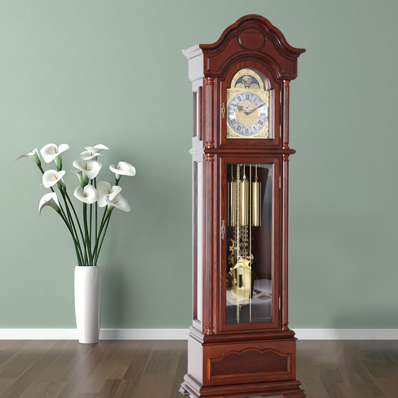 九鼎古典欧式落地钟德国赫姆勒报时座钟客厅中式复古带保险柜立钟