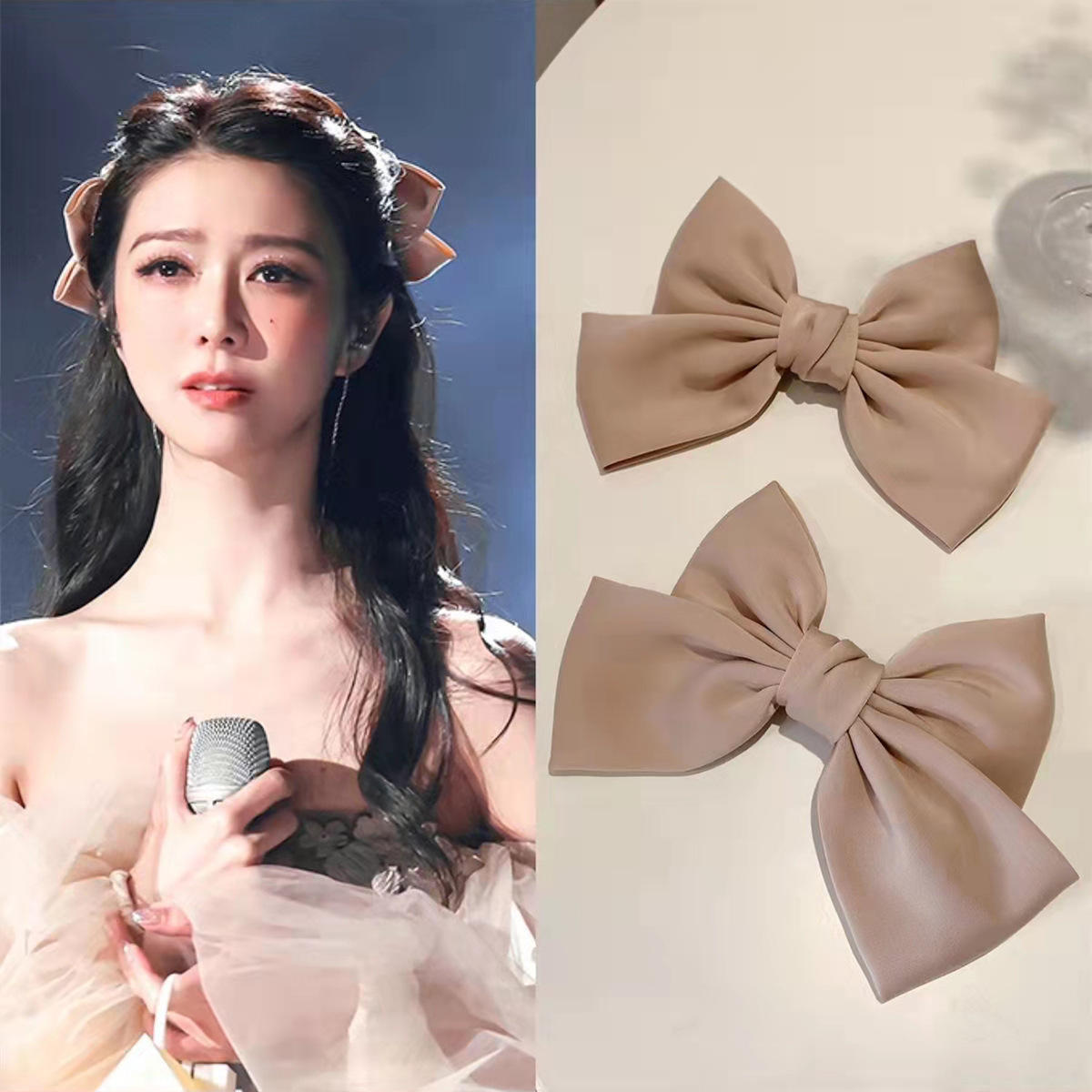 薛凯琪明星同款头饰气质后脑勺蝴蝶结发夹轻奢高级感后脑勺鸭嘴夹