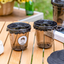 咖啡杯子一次性透明打包外带盖冰奶茶店商家饮料便携塑料
