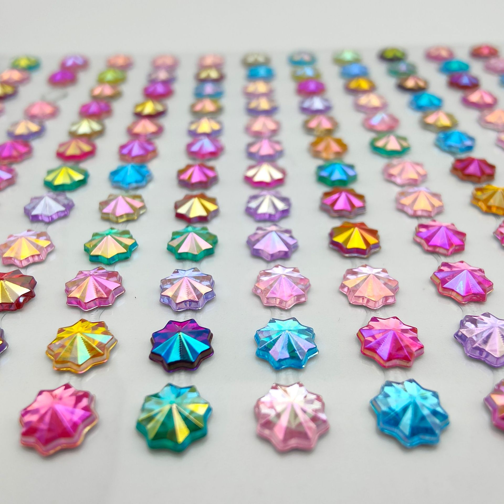 Colorful Ice Flower Stickers Children's Diamond Gem AB Color Acrylic Crystal Stickers Toy Princess Small Stickers Wholesale