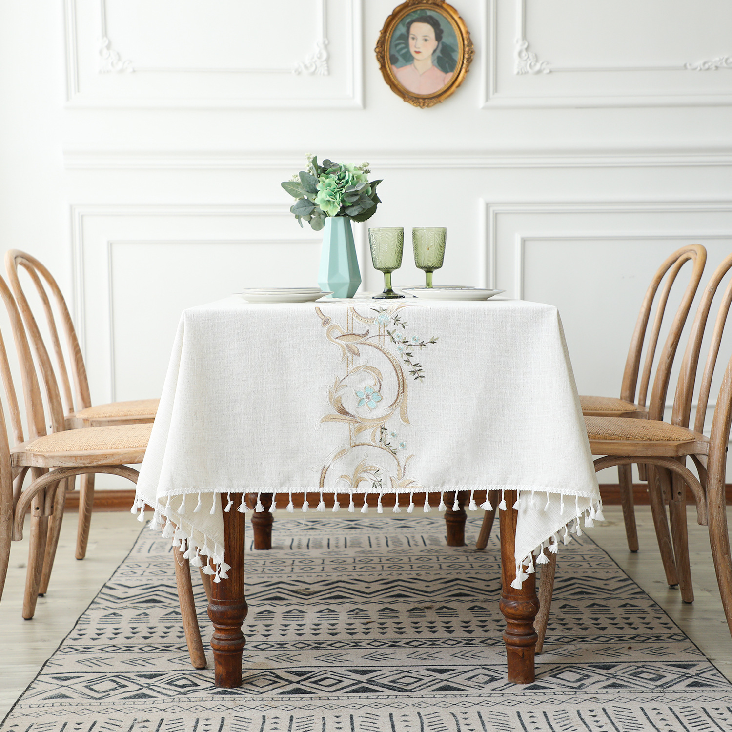 北欧田园碎花桌布棉麻餐桌布布艺茶几台布餐垫餐桌盖布批发