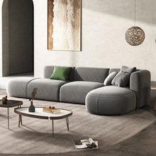 简约现代大小户型冬夏两用沙发客厅组合科技布绒布艺沙发整装