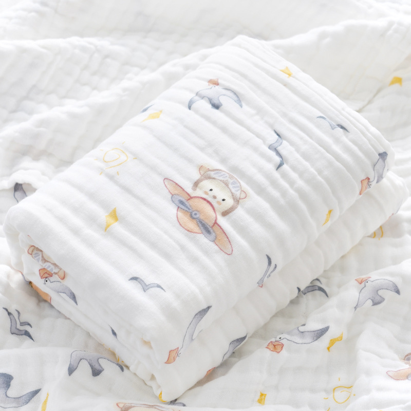 High Density Gauze Baby's Bath Towel Cotton Six Layers Newborn Baby Towel Quilt Newborn Baby Bath Towel Cotton