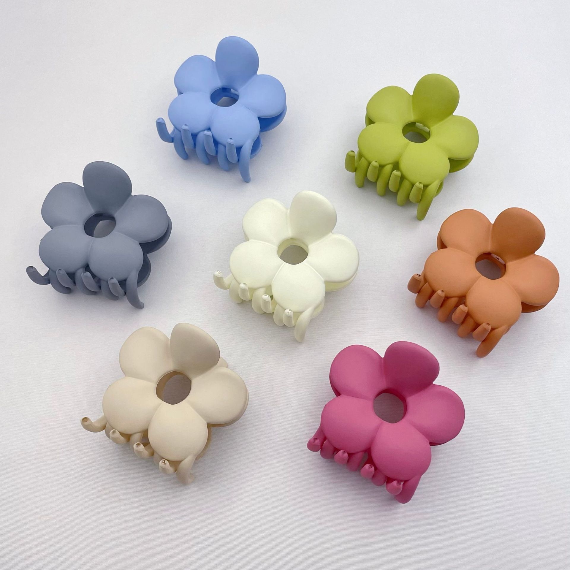 Frosted Flower Small Jaw Clip Girl Bangs Side Clip High Ponytail Fixed Gadget Hair Clips Hair Accessories