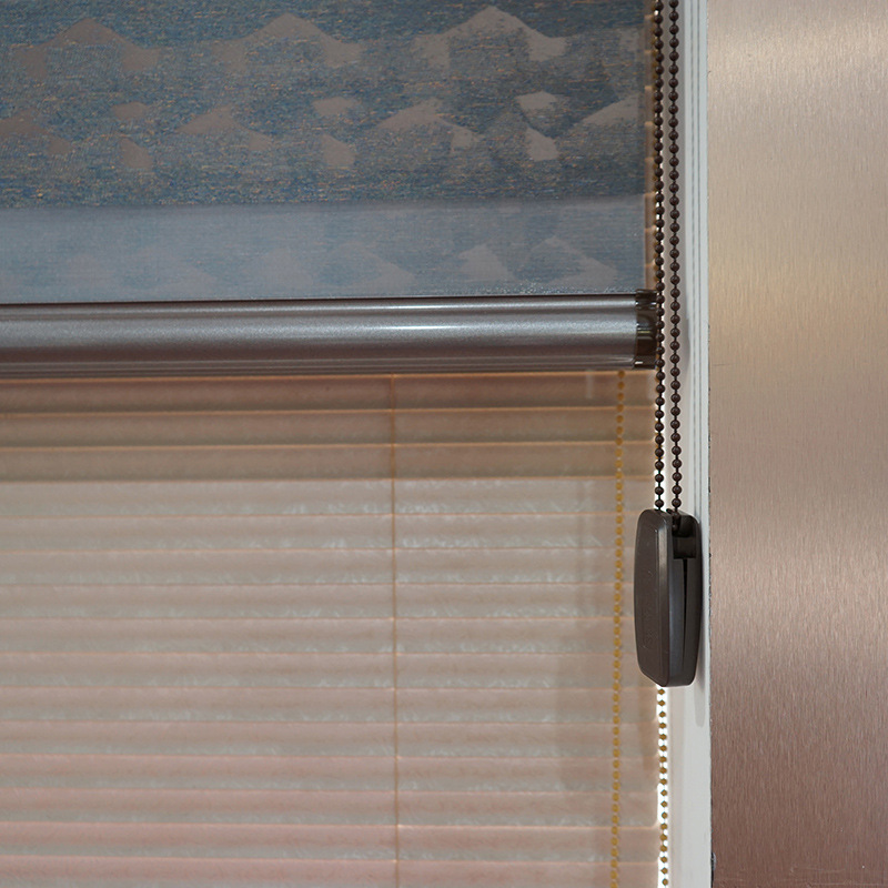 Creative Simple Bathroom Office Double-Layer Shading Soft Gauze Curtain Half Shade Louver Curtain Roller Shutter Wholesale