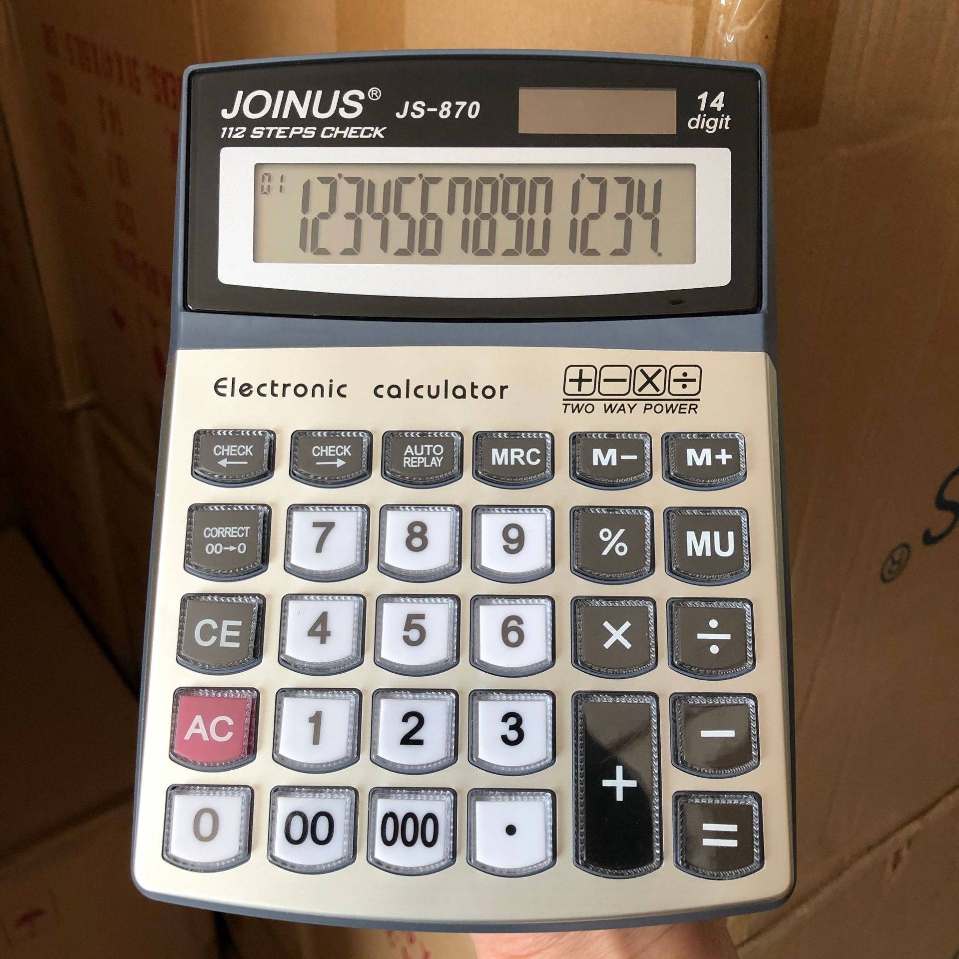 正品joinus计算器众成牌870太阳能双电源台式复查纠正计算机批发