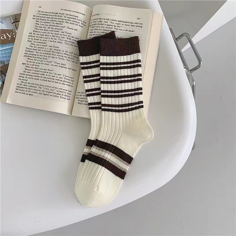 Autumn and Winter Socks Children Ins Trendy Socks Navy Style Coffee Bear Jacquard Tube Socks Korean Jk Socks Wholesale Athletic Socks