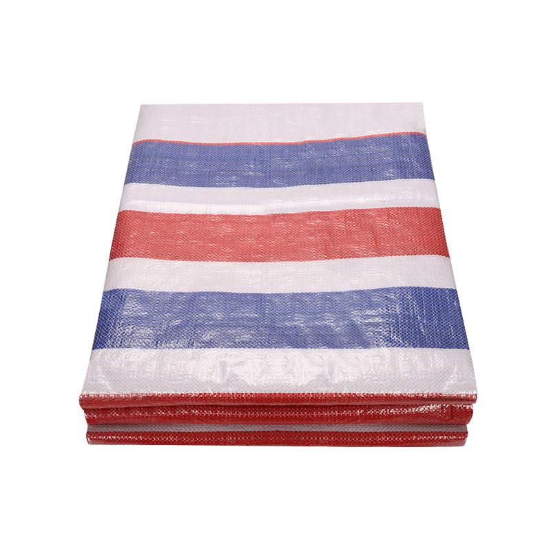 货车大棚防雨挡风pe塑料棚布加厚遮阳编织三色彩布条帆布防水油布