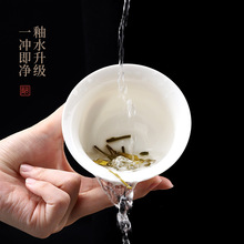 DTB9羊脂玉功夫茶具套装家用茶盘一体泡茶壶茶杯轻奢客厅中式白瓷