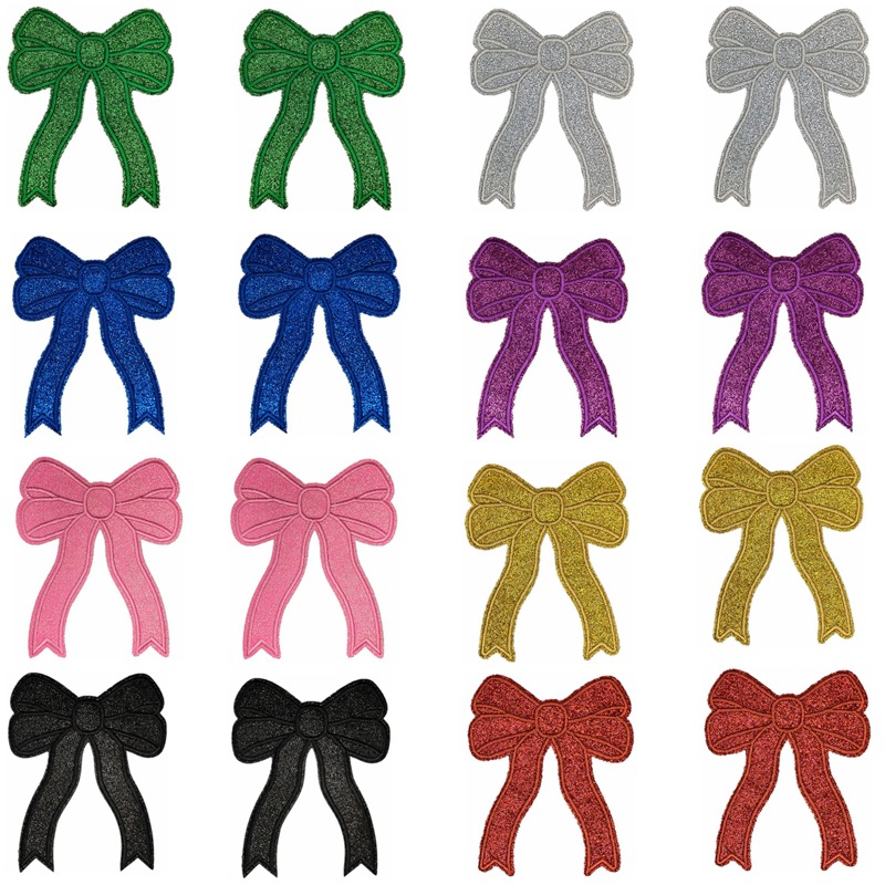 建兴跨境现货格力特蝴蝶结刺绣布贴电脑绣花标衣服箱包帽子装饰贴