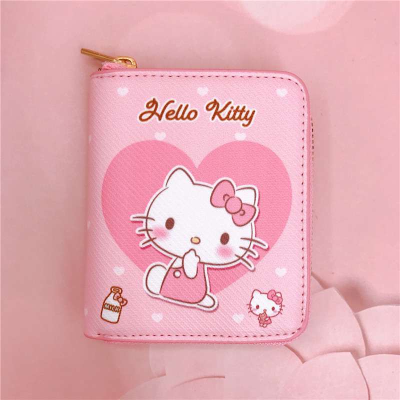 Customized Pu Casual Short Zipper Wallet Love Heart Pc Dog Kuru Beige Khaki Bag Key Case Coin Purse Coin Bag