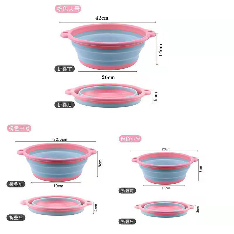 Thickened Folding Basin Household Plastic Basin Student Dormitory Baby Wash Basin Portable Folding Washbasin Wholesale