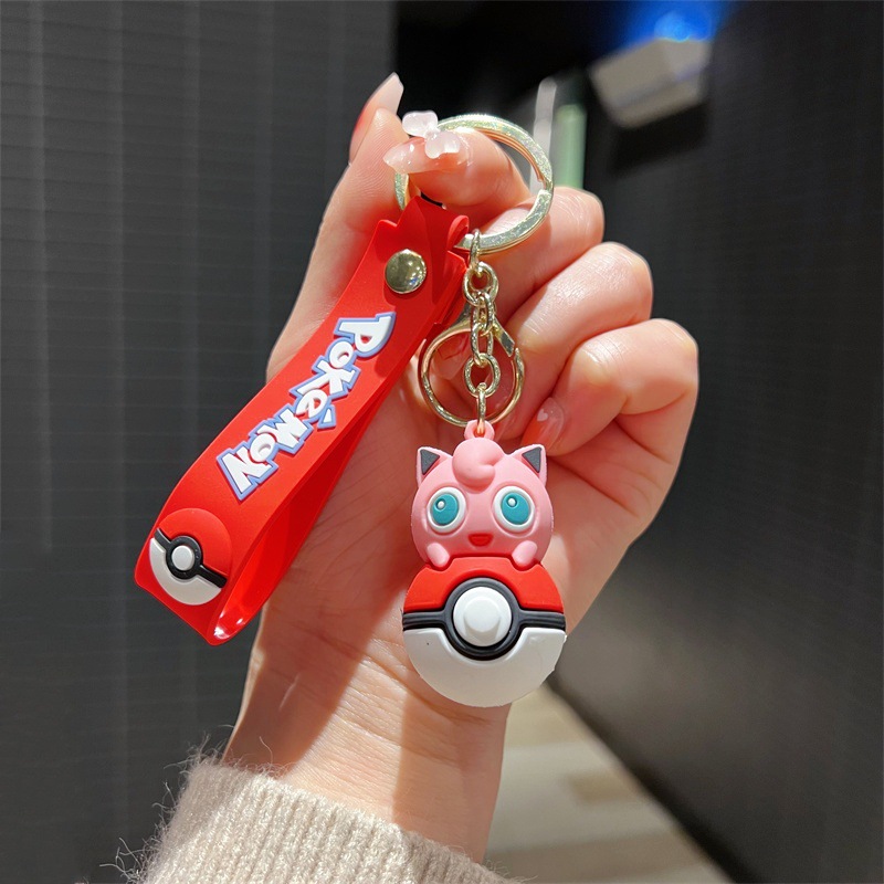 Creative Cartoon Pokémon Poke Ball Keychain Cute Squirtle Charmander Pet Poke Ball Key Chain