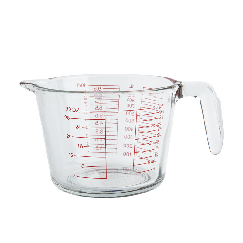 Glass Scale Bowl Measuring Cup with Scale Large Capacity Thickening Glass Baking at Home Glass Water Cup