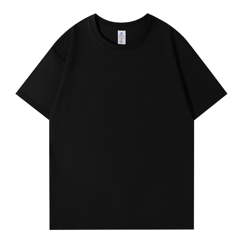 New 230G Pure Cotton Simple Short-Sleeved T-shirt Men's and Women's Solid Color Long-Staple Cotton round Neck Top Basic Inner Wear in Stock